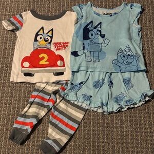 Bluey Kids Pajama Set - Blue and Gray